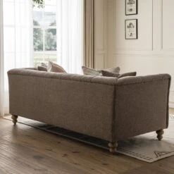 Ashby Chesterfield Large 3-Seater Sofa, Taupe Chenille -Daals Store SCSF 055 TAUPE CHEN 3ST scene3