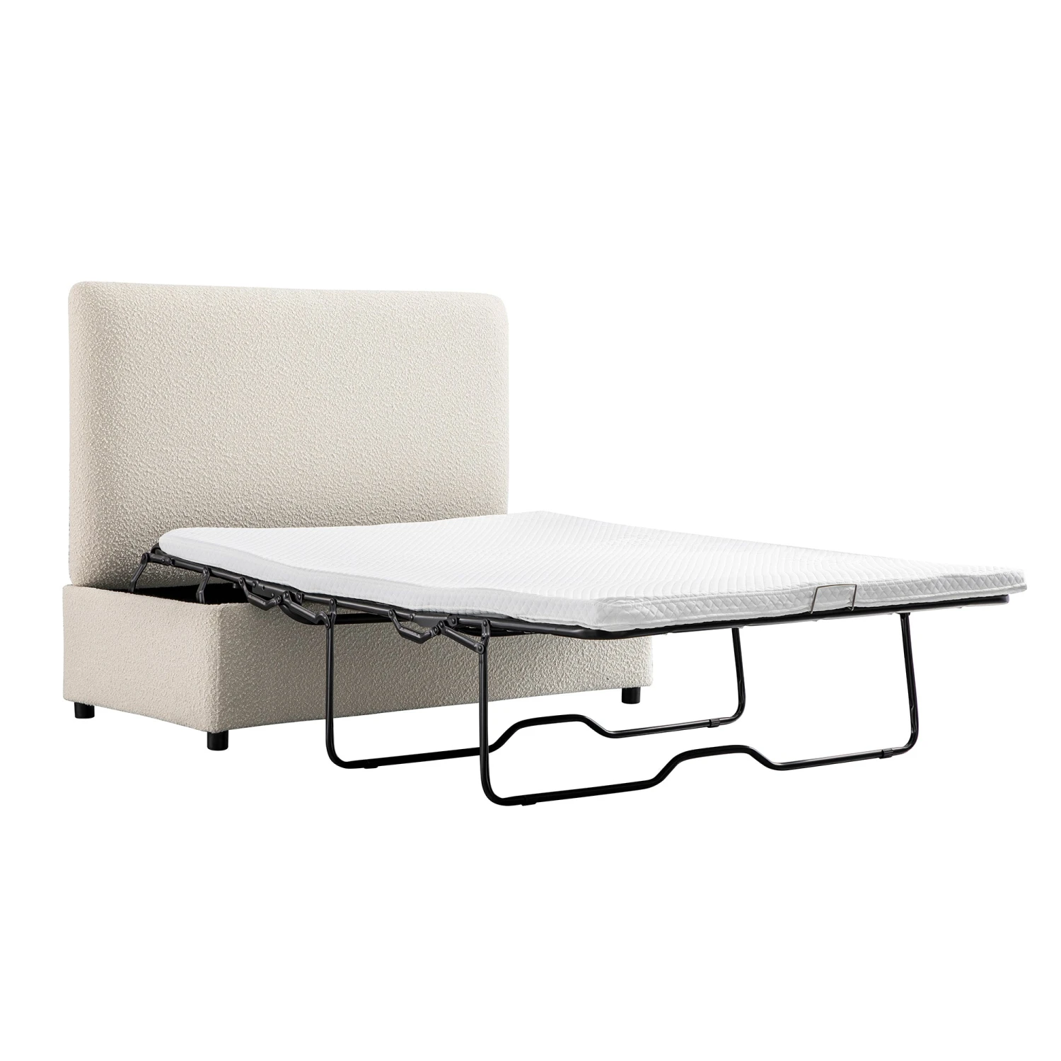 Magda Fold-Out Small Double Bed In An Ottoman, Beige Boucle 11 Magda Fold-Out Small Double Bed In An Ottoman, Beige Boucle - Image 11