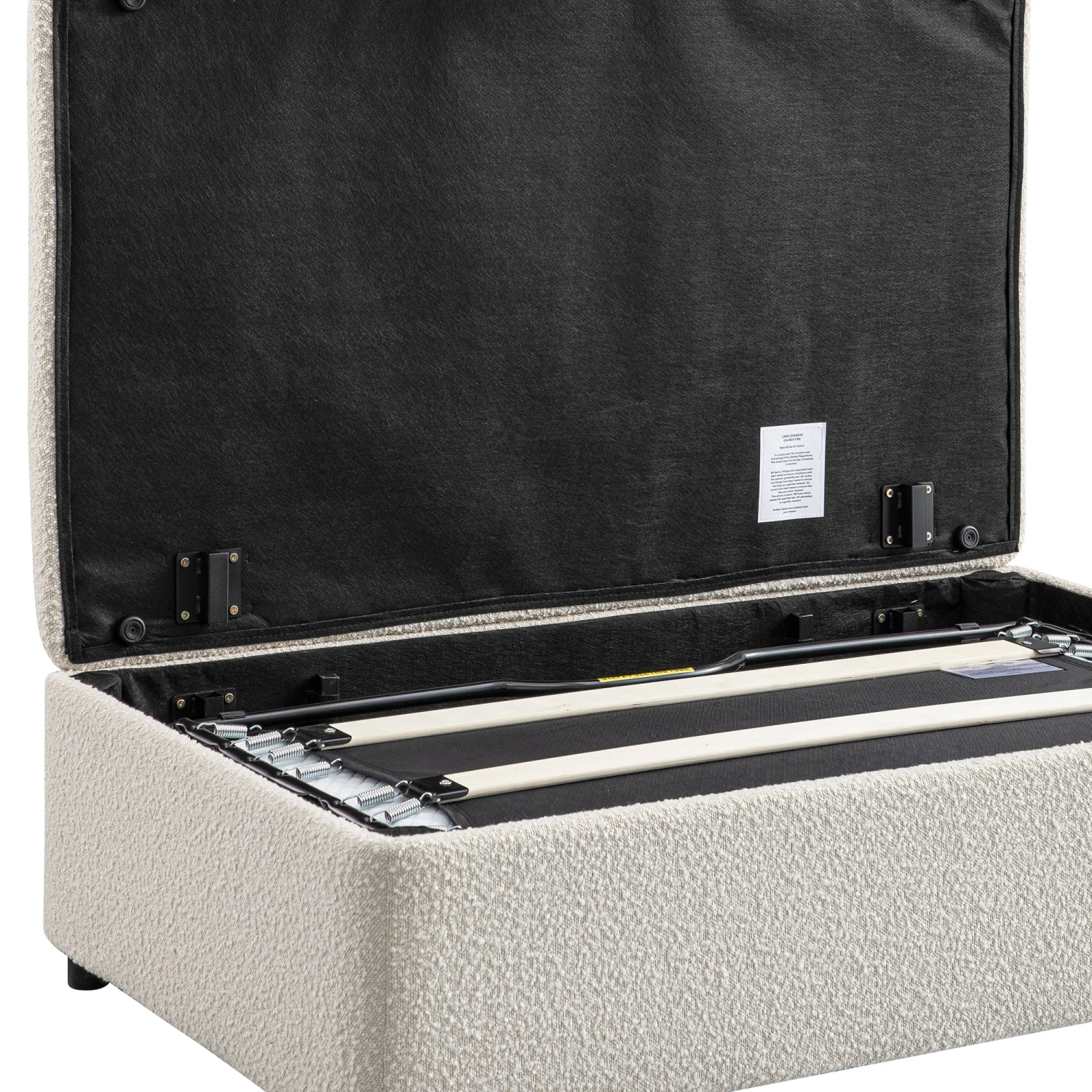 Magda Fold-Out Small Double Bed In An Ottoman, Beige Boucle 15 Magda Fold-Out Small Double Bed In An Ottoman, Beige Boucle - Image 15