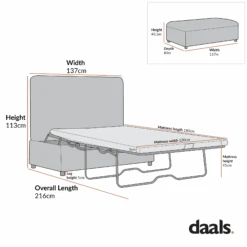 Magda Fold-Out Small Double Bed In An Ottoman, Beige Boucle 25 Magda Fold-Out Small Double Bed In An Ottoman, Beige Boucle -Daals Store SCSF 384 D CHART