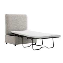 Magda Fold-Out Single Bed In An Ottoman, Mist Grey Boucle 25 Magda Fold-Out Single Bed In An Ottoman, Mist Grey Boucle -Daals Store SCSF 384 GREY BOU S WB3