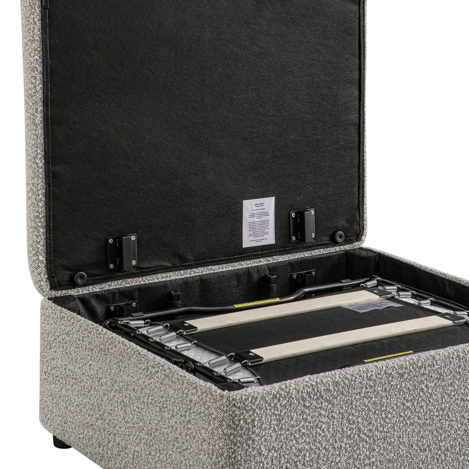 Magda Fold-Out Single Bed In An Ottoman, Mist Grey Boucle 14 Magda Fold-Out Single Bed In An Ottoman, Mist Grey Boucle - Image 14