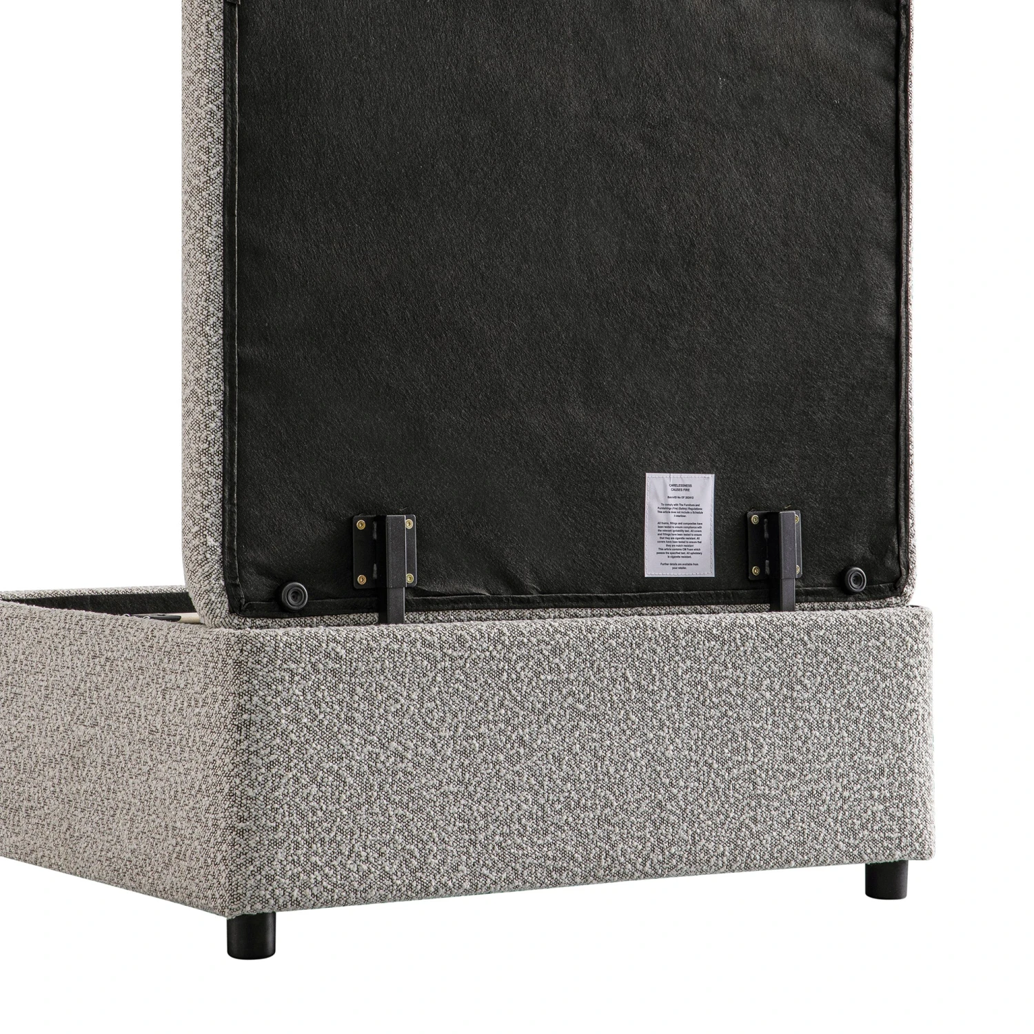 Magda Fold-Out Single Bed In An Ottoman, Mist Grey Boucle 15 Magda Fold-Out Single Bed In An Ottoman, Mist Grey Boucle - Image 15