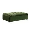 Portland Small Double Buttoned Fold-Out Bed In Ottoman, Moss Green Velvet -Daals Store SCSF 388 FERN VEL D WB1