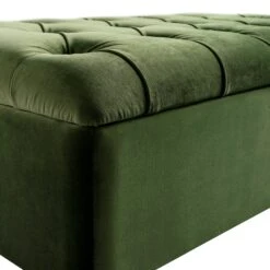 Portland Small Double Buttoned Fold-Out Bed In Ottoman, Moss Green Velvet -Daals Store SCSF 388 FERN VEL D detail2