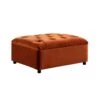 Portland Single Buttoned Fold-Out Bed In Ottoman, Rust Velvet 29 Portland Single Buttoned Fold-Out Bed In Ottoman, Rust Velvet -Daals Store SCSF 388 RUST VEL S WB1