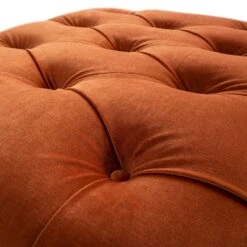 Portland Single Buttoned Fold-Out Bed In Ottoman, Rust Velvet -Daals Store SCSF 388 RUST VEL S detail1