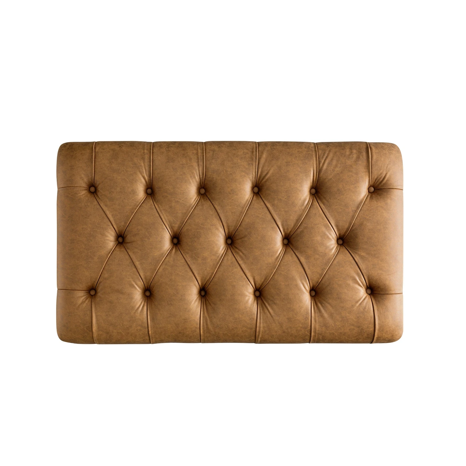 Portland Small Double Buttoned Fold-Out Bed In Ottoman, Tan Faux Suede 6 Portland Small Double Buttoned Fold-Out Bed In Ottoman, Tan Faux Suede - Image 6