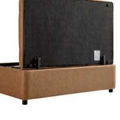 Portland Small Double Buttoned Fold-Out Bed In Ottoman, Tan Faux Suede 23 Portland Small Double Buttoned Fold-Out Bed In Ottoman, Tan Faux Suede -Daals Store SCSF 388 TAN FXLT D detail4