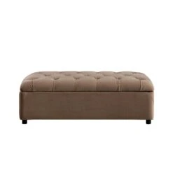 Portland Small Double Buttoned Fold-Out Bed In Ottoman, Mink Velvet 28 Portland Small Double Buttoned Fold-Out Bed In Ottoman, Mink Velvet -Daals Store SCSF 388 TAUPE VEL D WB1