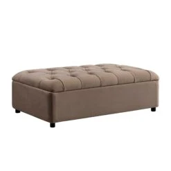 Portland Small Double Buttoned Fold-Out Bed In Ottoman, Mink Velvet 31 Portland Small Double Buttoned Fold-Out Bed In Ottoman, Mink Velvet -Daals Store SCSF 388 TAUPE VEL D WB3