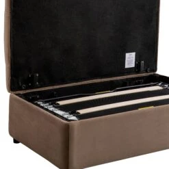 Portland Small Double Buttoned Fold-Out Bed In Ottoman, Mink Velvet 38 Portland Small Double Buttoned Fold-Out Bed In Ottoman, Mink Velvet -Daals Store SCSF 388 TAUPE VEL D detail3