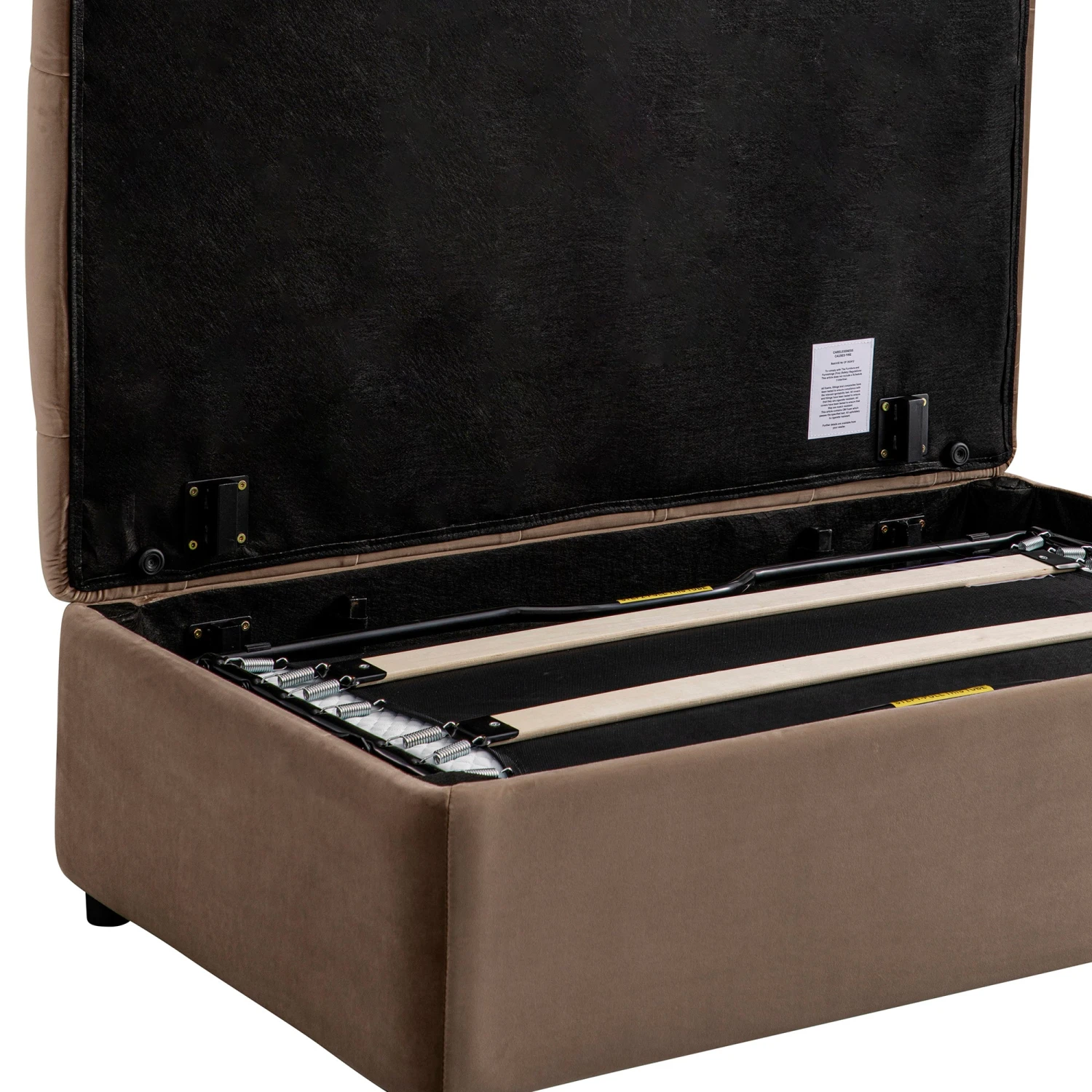 Portland Small Double Buttoned Fold-Out Bed In Ottoman, Mink Velvet 19 Portland Small Double Buttoned Fold-Out Bed In Ottoman, Mink Velvet - Image 19