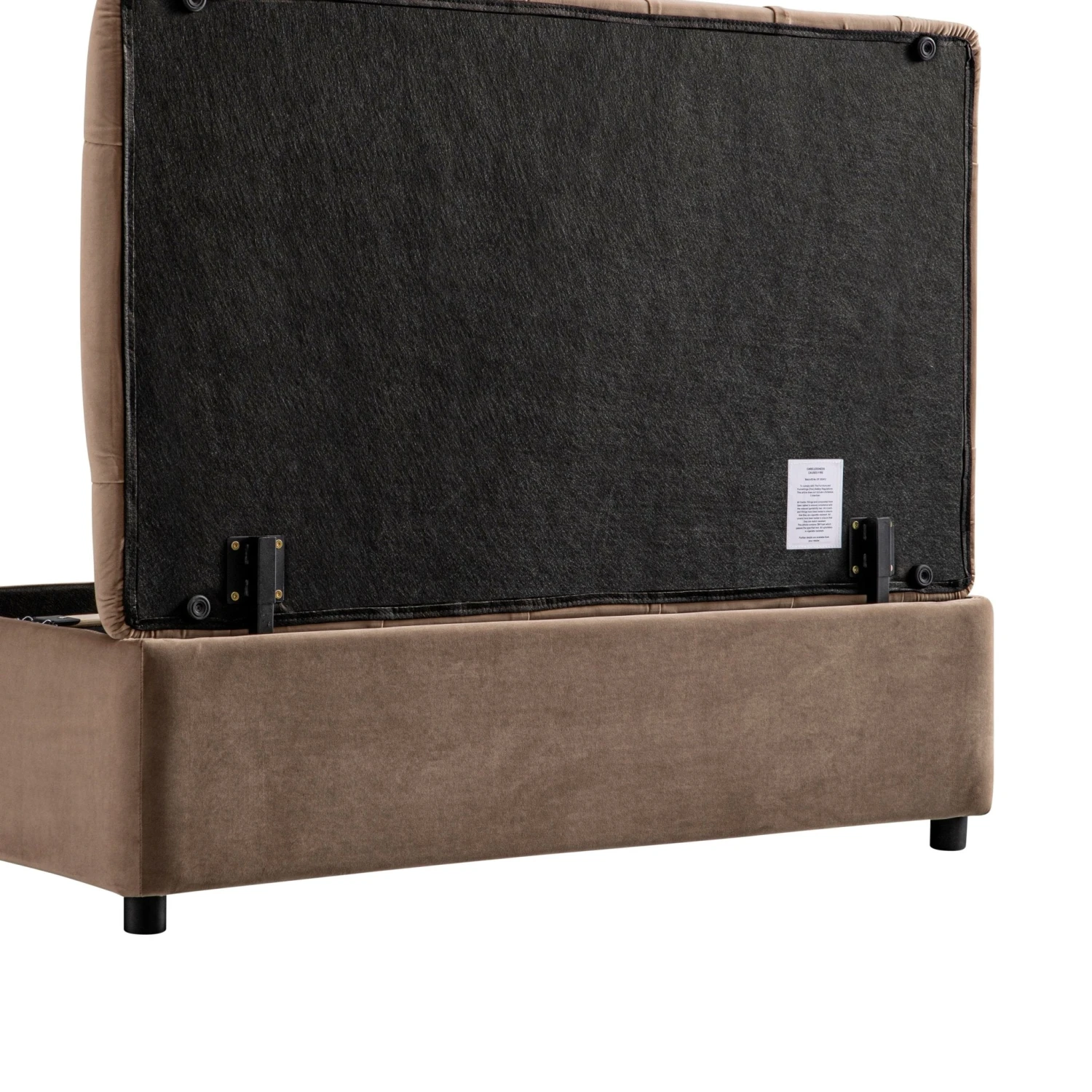 Portland Small Double Buttoned Fold-Out Bed In Ottoman, Mink Velvet 20 Portland Small Double Buttoned Fold-Out Bed In Ottoman, Mink Velvet - Image 20