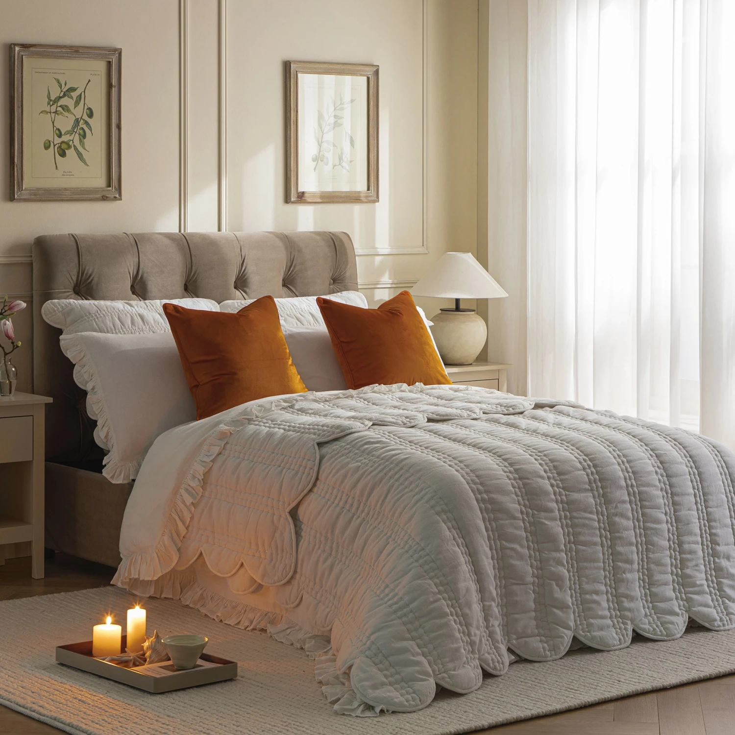 Portland Small Double Buttoned Fold-Out Bed In Ottoman, Mink Velvet 2 Portland Small Double Buttoned Fold-Out Bed In Ottoman, Mink Velvet - Image 2