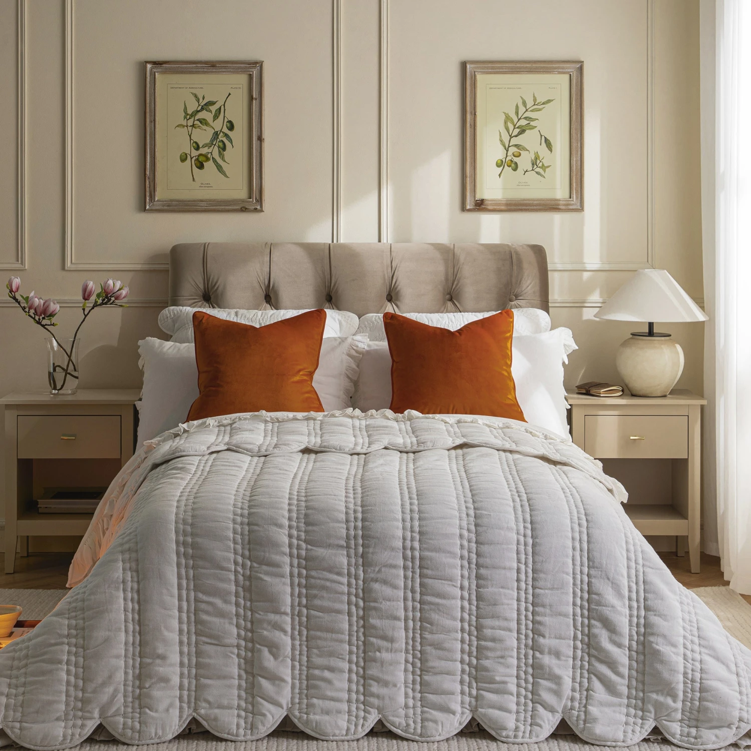 Portland Small Double Buttoned Fold-Out Bed In Ottoman, Mink Velvet 4 Portland Small Double Buttoned Fold-Out Bed In Ottoman, Mink Velvet - Image 4