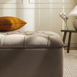 Portland Small Double Buttoned Fold-Out Bed In Ottoman, Mink Velvet 27 Portland Small Double Buttoned Fold-Out Bed In Ottoman, Mink Velvet -Daals Store SCSF 388 TAUPE VEL D scene7