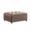 Portland Single Buttoned Fold-Out Bed In Ottoman, Mink Velvet
