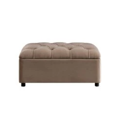 Portland Single Buttoned Fold-Out Bed In Ottoman, Mink Velvet 14 Portland Single Buttoned Fold-Out Bed In Ottoman, Mink Velvet -Daals Store SCSF 388 TAUPE VEL S WB3
