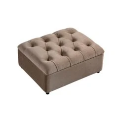 Portland Single Buttoned Fold-Out Bed In Ottoman, Mink Velvet 18 Portland Single Buttoned Fold-Out Bed In Ottoman, Mink Velvet -Daals Store SCSF 388 TAUPE VEL S WB7