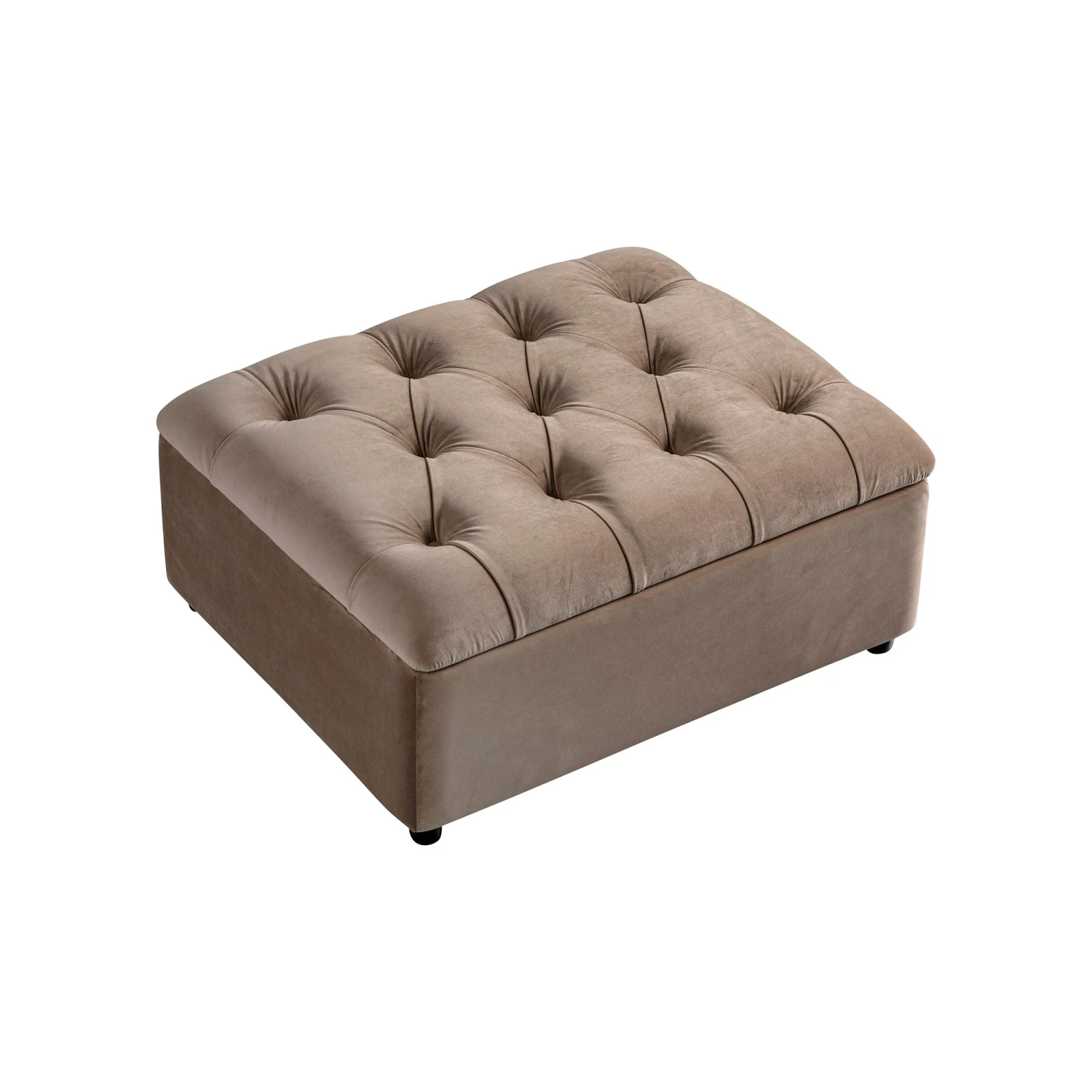 Portland Single Buttoned Fold-Out Bed In Ottoman, Mink Velvet 8 Portland Single Buttoned Fold-Out Bed In Ottoman, Mink Velvet - Image 8