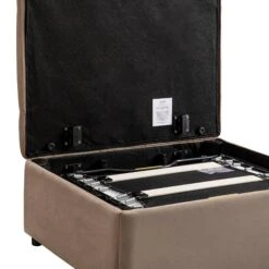 Portland Single Buttoned Fold-Out Bed In Ottoman, Mink Velvet 20 Portland Single Buttoned Fold-Out Bed In Ottoman, Mink Velvet -Daals Store SCSF 388 TAUPE VEL S detail2