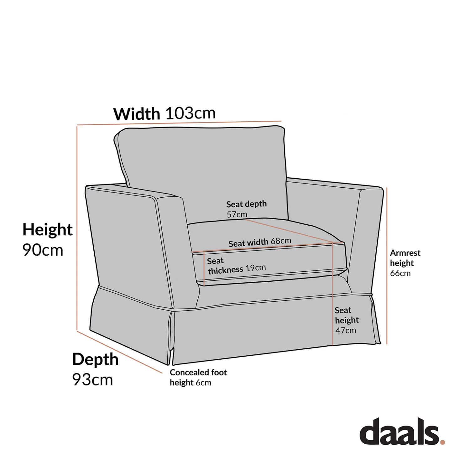 Fitz Skirted Armchair, Apricot Linen Blend 9 Fitz Skirted Armchair, Apricot Linen Blend - Image 9