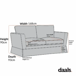 Fitz Skirted 2-Seater Sofa, Apricot Linen Blend 26 Fitz Skirted 2-Seater Sofa, Apricot Linen Blend -Daals Store SCSF 446 2ST CHART 1