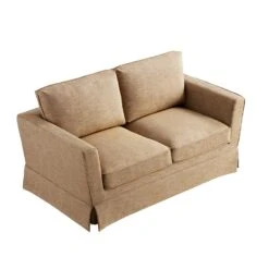 Fitz Skirted 2-Seater Sofa, Apricot Linen Blend 27 Fitz Skirted 2-Seater Sofa, Apricot Linen Blend -Daals Store SCSF 446 GIN LIN 2ST WB3