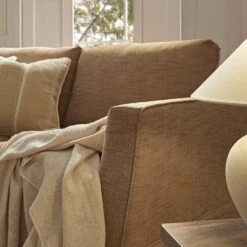 Fitz Skirted 2-Seater Sofa, Apricot Linen Blend 20 Fitz Skirted 2-Seater Sofa, Apricot Linen Blend -Daals Store SCSF 446 GIN LIN 2ST scene3