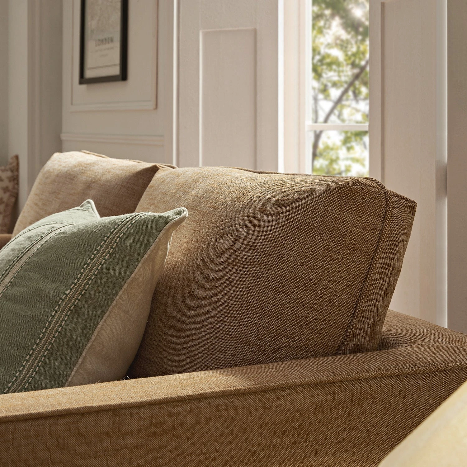 Fitz Skirted 2-Seater Sofa, Apricot Linen Blend 6 Fitz Skirted 2-Seater Sofa, Apricot Linen Blend - Image 6