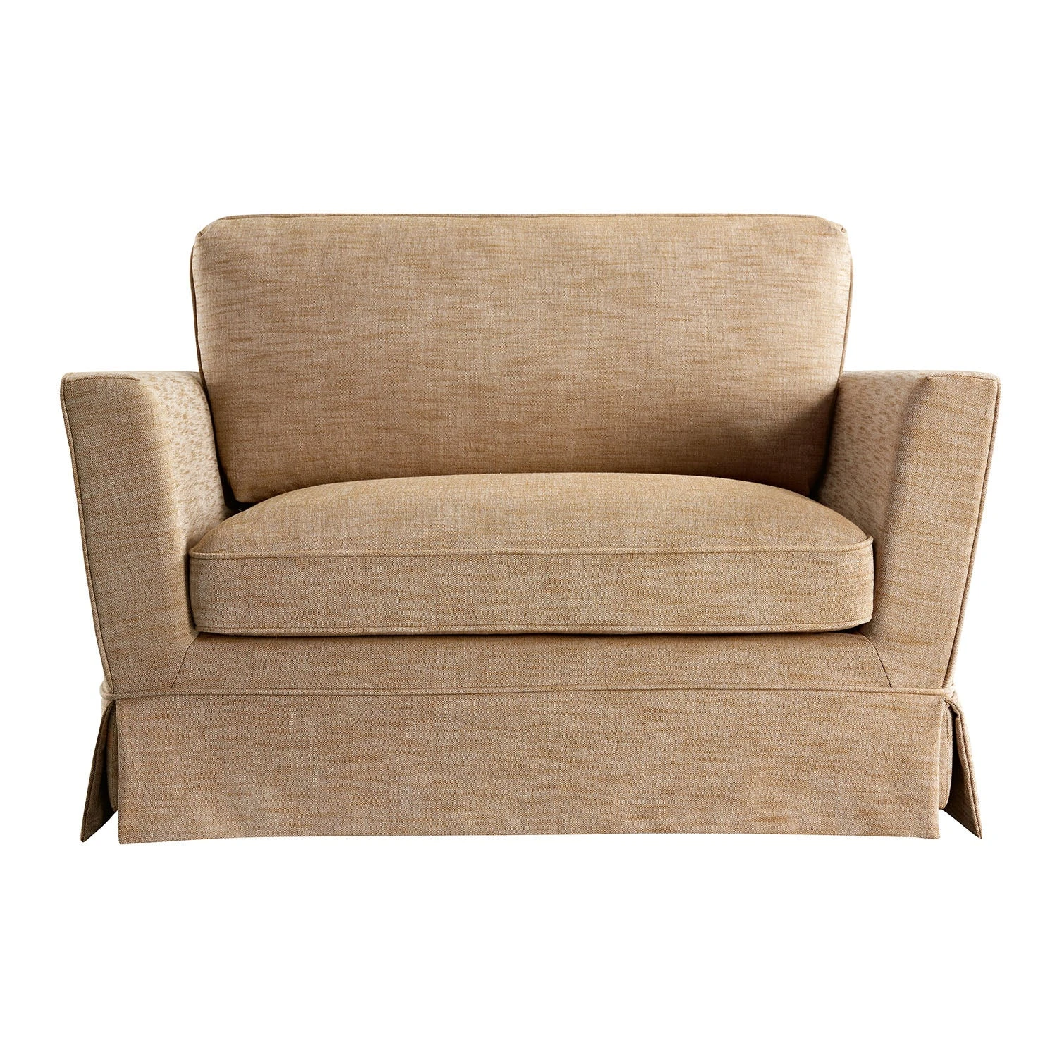 Fitz Skirted Loveseat, Apricot Linen Blend 1 Fitz Skirted Loveseat, Apricot Linen Blend