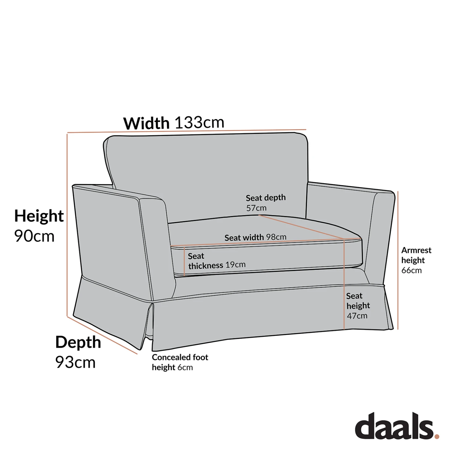 Fitz Skirted Loveseat, Oatmeal Linen Blend 8 Fitz Skirted Loveseat, Oatmeal Linen Blend - Image 8