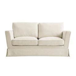Fitz Skirted 2-Seater Sofa, Oatmeal Linen Blend -Daals Store SCSF 446 OAT LIN 2ST WB1