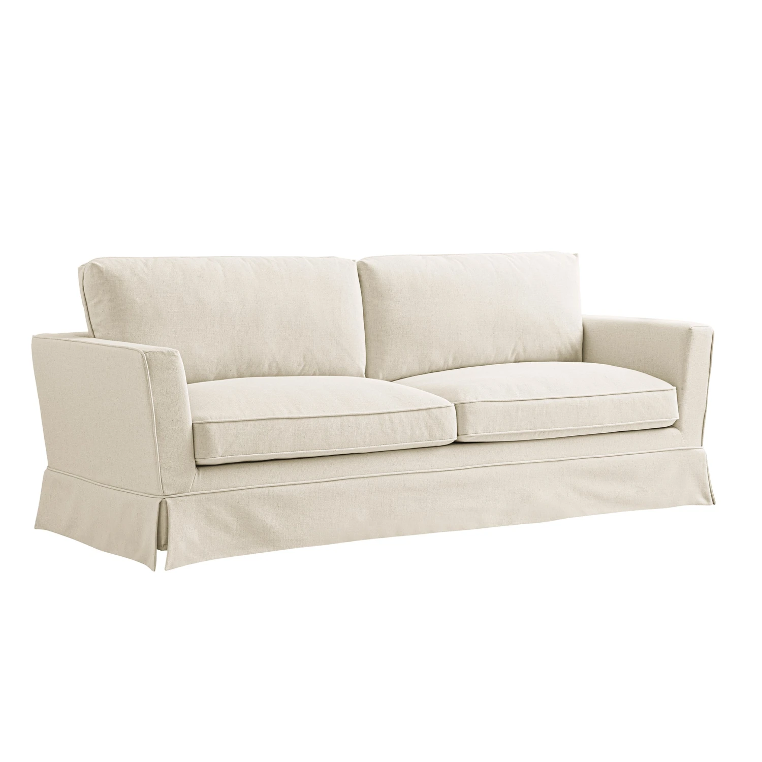 Fitz Skirted Large 3-Seater Sofa, Oatmeal Linen Blend 8 Fitz Skirted Large 3-Seater Sofa, Oatmeal Linen Blend - Image 8