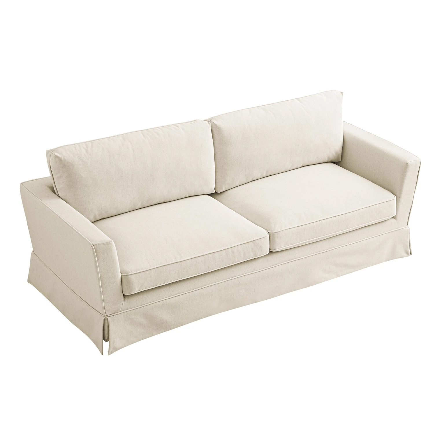 Fitz Skirted Large 3-Seater Sofa, Oatmeal Linen Blend 10 Fitz Skirted Large 3-Seater Sofa, Oatmeal Linen Blend - Image 10