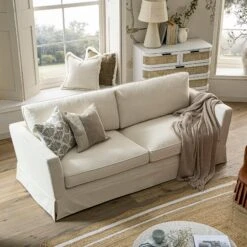 Fitz Skirted Large 3-Seater Sofa, Oatmeal Linen Blend 16 Fitz Skirted Large 3-Seater Sofa, Oatmeal Linen Blend -Daals Store SCSF 446 OAT LIN 3ST scene2