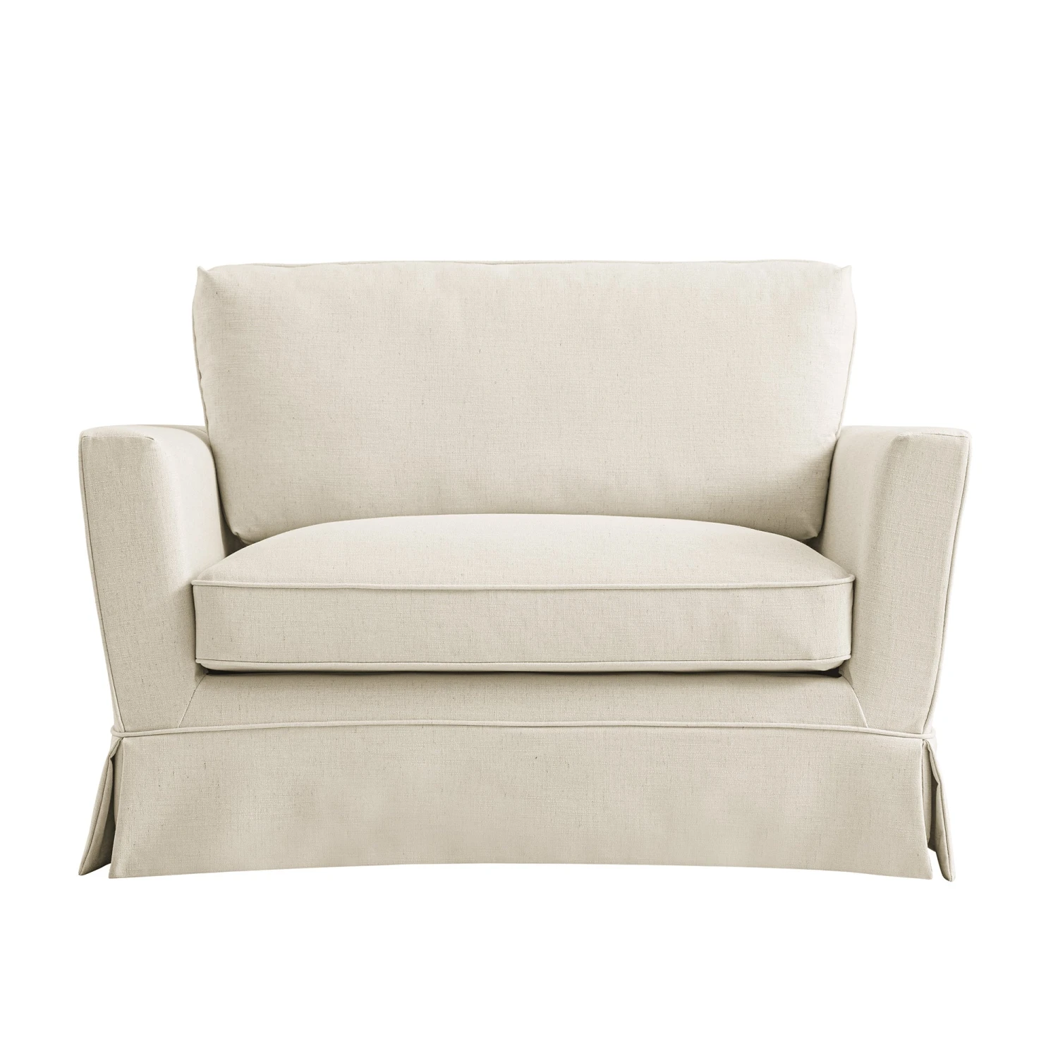 Fitz Skirted Loveseat, Oatmeal Linen Blend 6 Fitz Skirted Loveseat, Oatmeal Linen Blend - Image 6