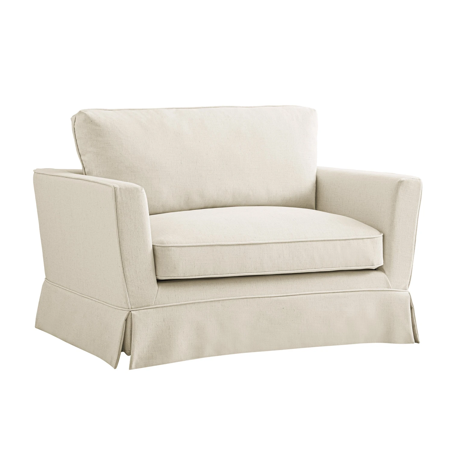 Fitz Skirted Loveseat, Oatmeal Linen Blend 7 Fitz Skirted Loveseat, Oatmeal Linen Blend - Image 7