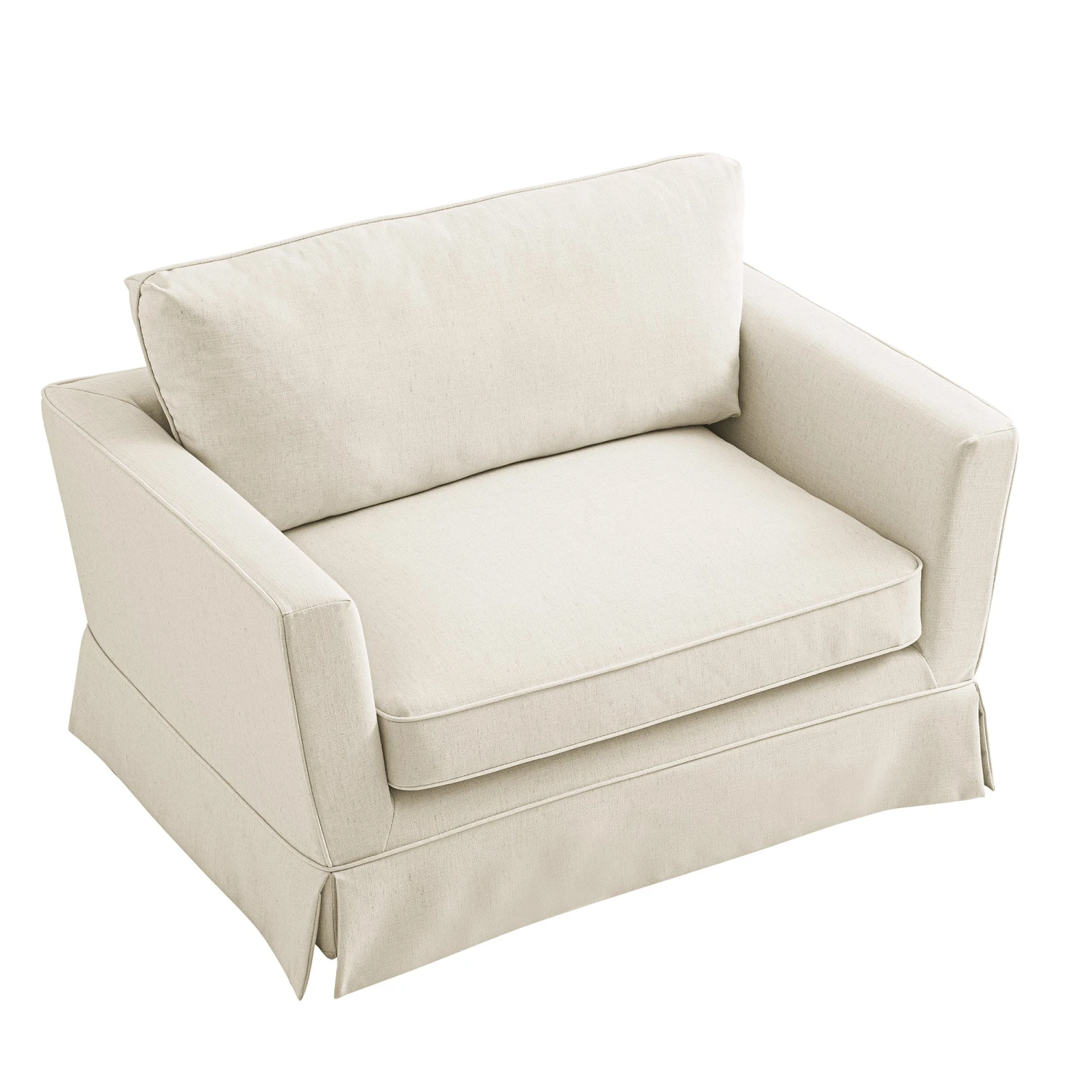 Fitz Skirted Loveseat, Oatmeal Linen Blend 9 Fitz Skirted Loveseat, Oatmeal Linen Blend - Image 9