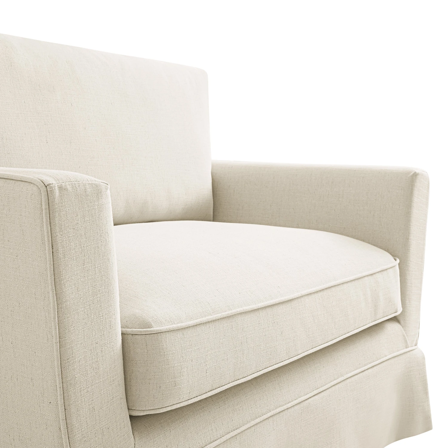 Fitz Skirted Loveseat, Oatmeal Linen Blend 12 Fitz Skirted Loveseat, Oatmeal Linen Blend - Image 12