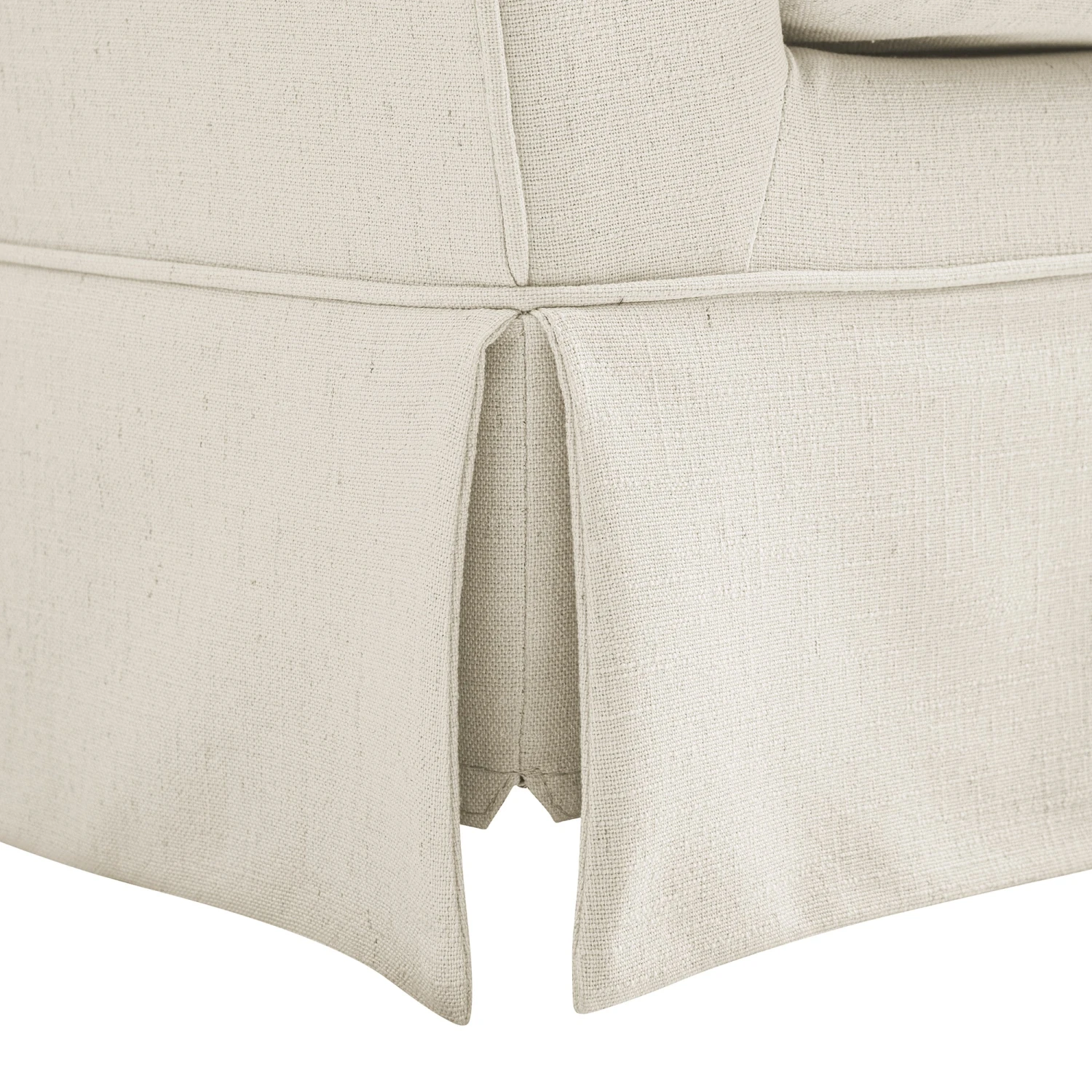 Fitz Skirted Loveseat, Oatmeal Linen Blend 14 Fitz Skirted Loveseat, Oatmeal Linen Blend - Image 14