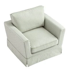 Fitz Skirted Armchair, Sage Striped Linen Blend 27 Fitz Skirted Armchair, Sage Striped Linen Blend -Daals Store SCSF 446 SAGE STRIPE 1ST WB3