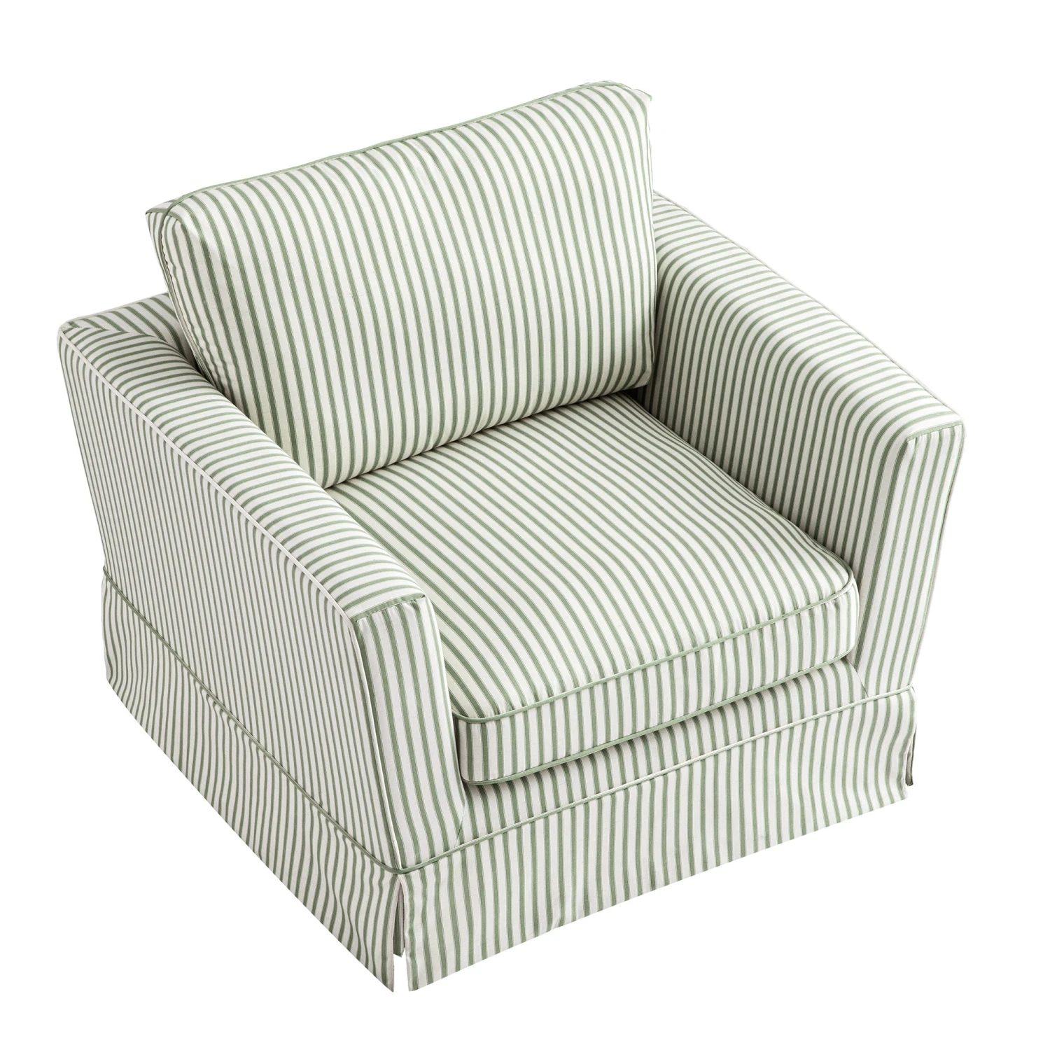 Fitz Skirted Armchair, Sage Striped Linen Blend 11 Fitz Skirted Armchair, Sage Striped Linen Blend - Image 11