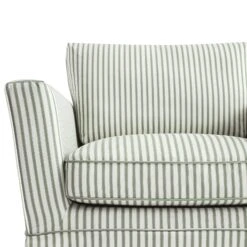 Fitz Skirted Armchair, Sage Striped Linen Blend 31 Fitz Skirted Armchair, Sage Striped Linen Blend -Daals Store SCSF 446 SAGE STRIPE 1ST detail1