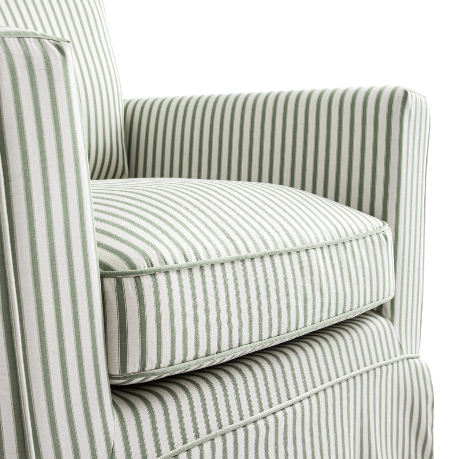 Fitz Skirted Armchair, Sage Striped Linen Blend 16 Fitz Skirted Armchair, Sage Striped Linen Blend - Image 16