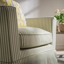 Fitz Skirted Armchair, Sage Striped Linen Blend 21 Fitz Skirted Armchair, Sage Striped Linen Blend -Daals Store SCSF 446 SAGE STRIPE 1ST scene4