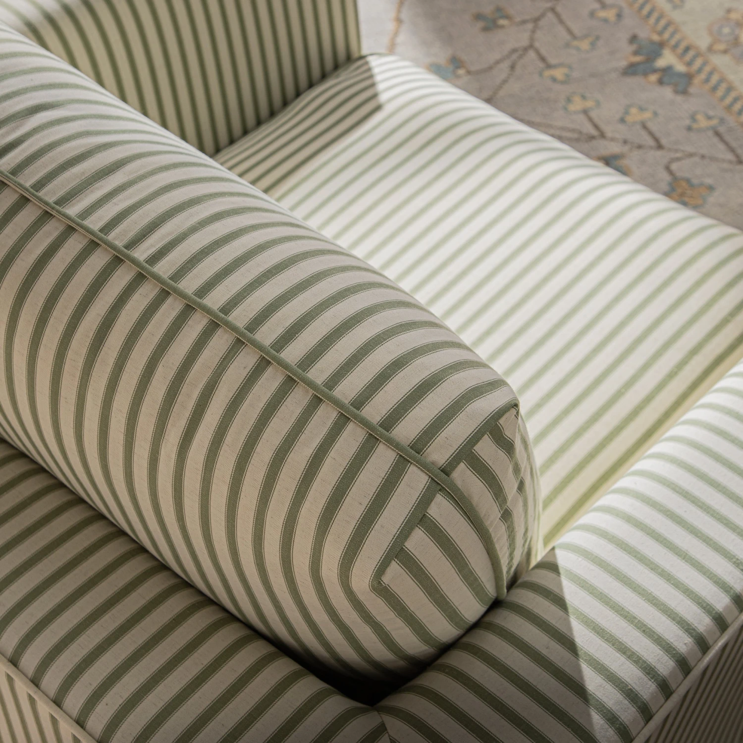Fitz Skirted Armchair, Sage Striped Linen Blend 7 Fitz Skirted Armchair, Sage Striped Linen Blend - Image 7