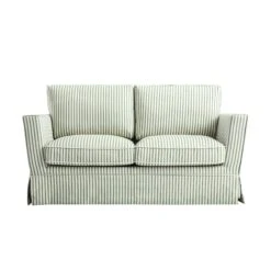Fitz Skirted 2-Seater Sofa, Sage Striped Linen Blend 20 Fitz Skirted 2-Seater Sofa, Sage Striped Linen Blend -Daals Store SCSF 446 SAGE STRIPE 2ST WB1