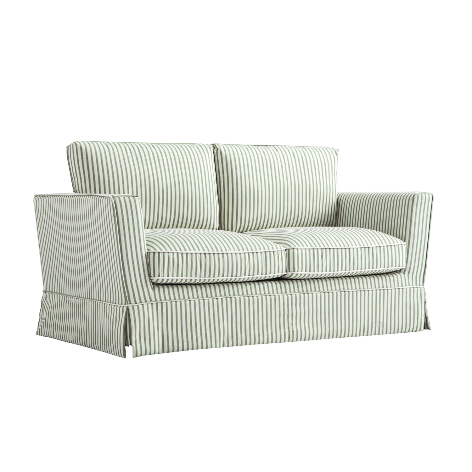 Fitz Skirted 2-Seater Sofa, Sage Striped Linen Blend 7 Fitz Skirted 2-Seater Sofa, Sage Striped Linen Blend - Image 7